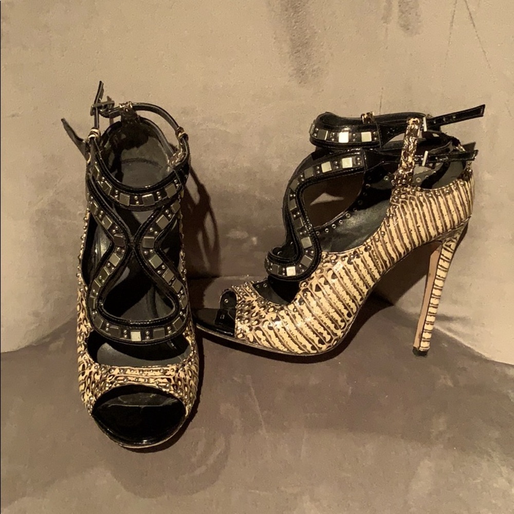 Tan snakeskin Brian Atwood heels